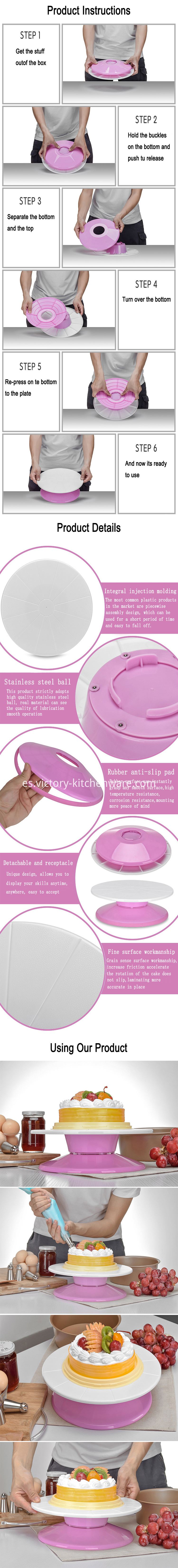 plato giratorio de pastel de plástico plastic cake turntable